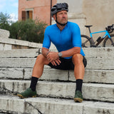 Maglia da ciclismo a strisce ES16. Azzurro chiaro
