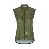 Gilet antivento verde con schiena aperta ES16. Donne
